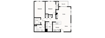 A black and white image of a house floor plan.